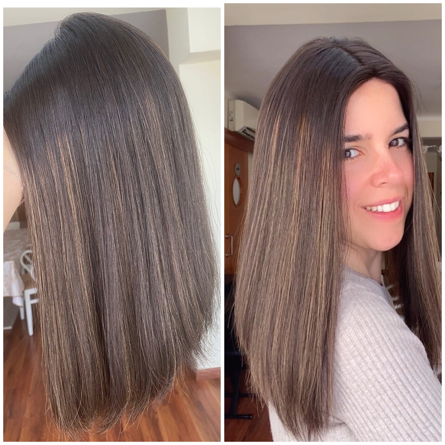 DARK BRUNETTE W/ HIGHLIGHTS / 16" / 8x8 / Silk Top