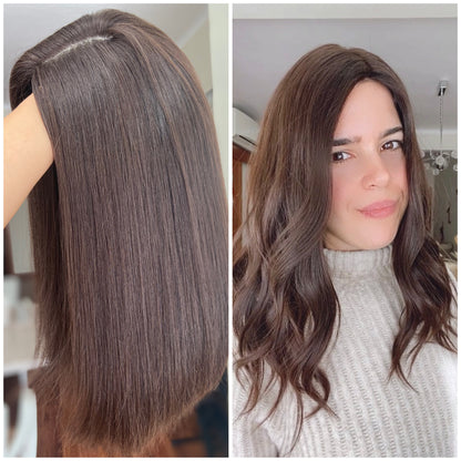 CASTAÑO OSCURO-MEDIO / 18" / Seda