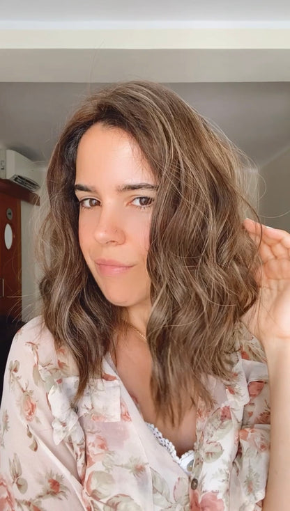 LIGHT ASH BROWN WITH SUBTLE HIGHLIGHTS / 16" / 8x8 / Silk Top