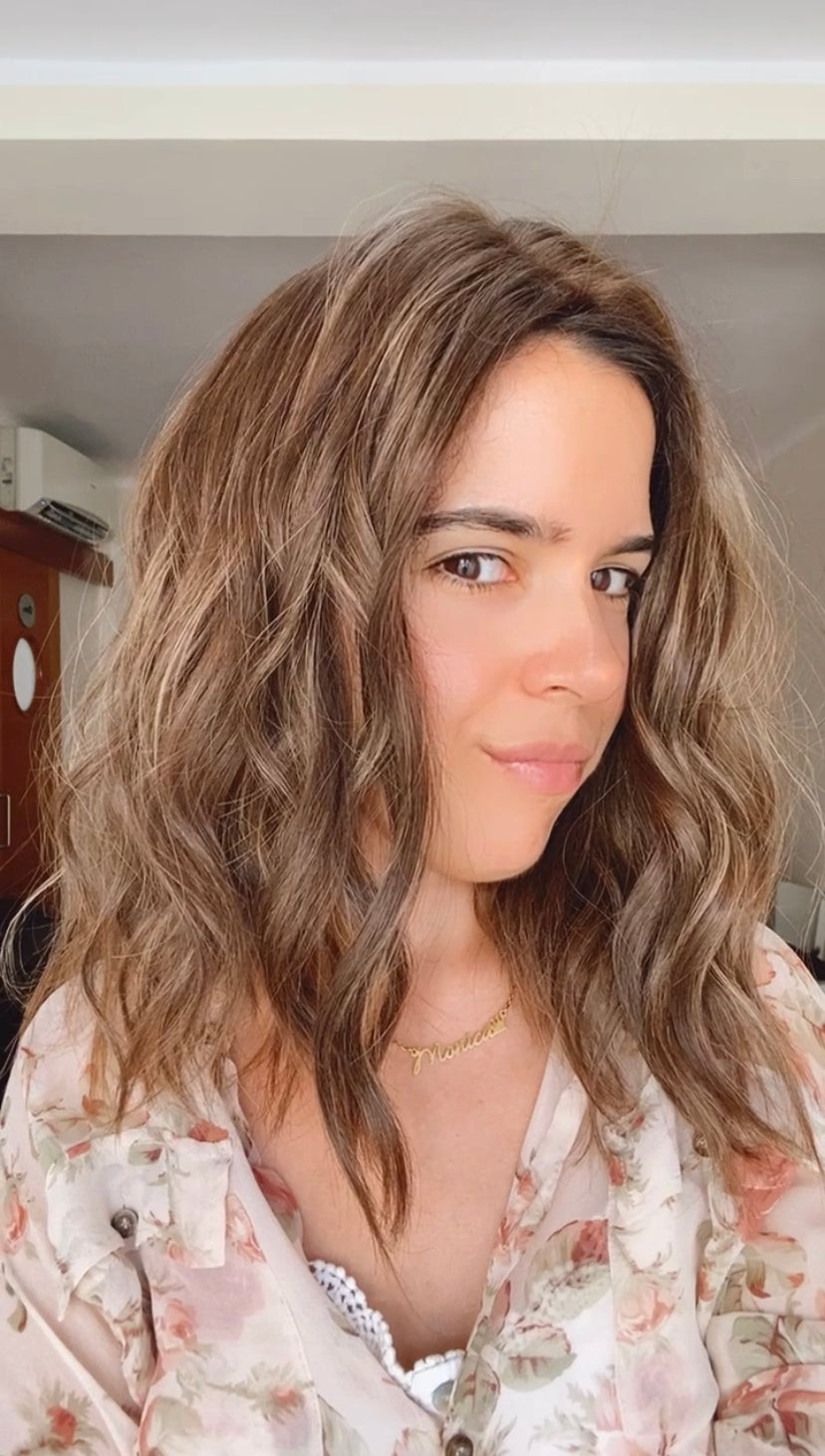 LIGHT ASH BROWN WITH SUBTLE HIGHLIGHTS / 16" / 8x8 / Silk Top