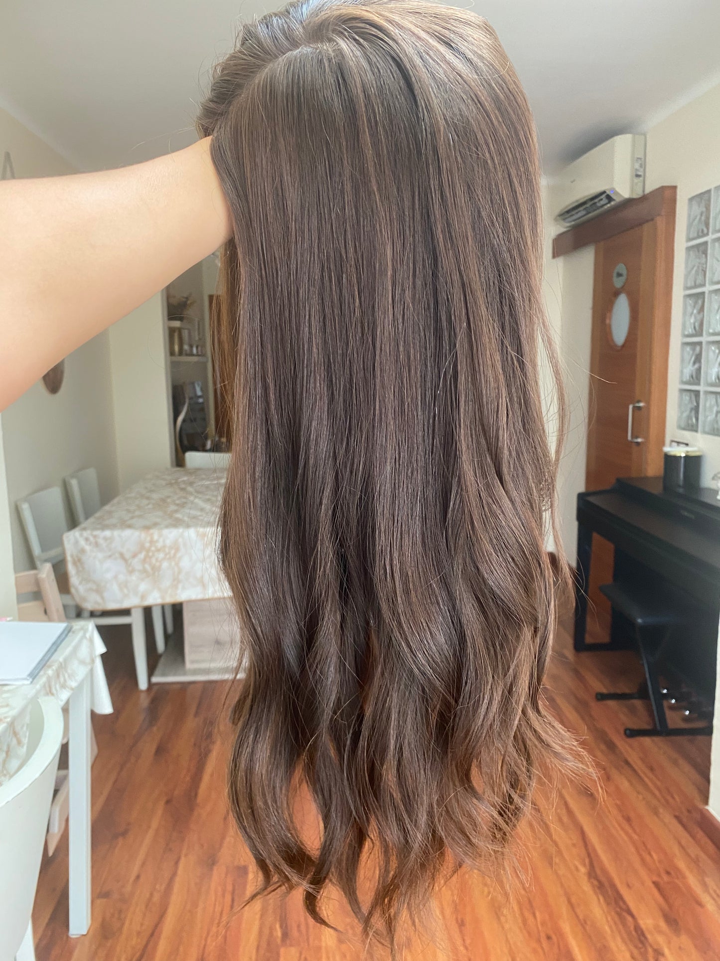 GOLDEN HAZEL ROOTED / 18" / 8x8 / Silk Top