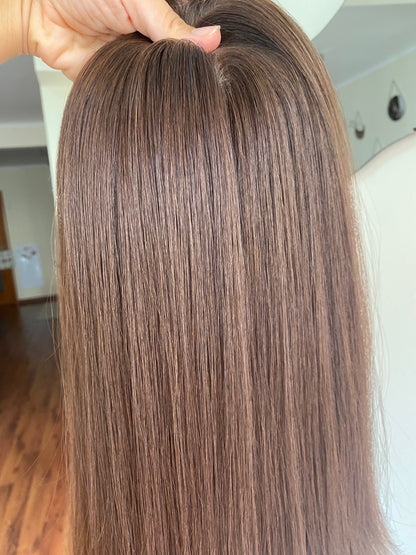 LIGHT WARM BRUNETTE / 16" / 8x8 / Silk Top