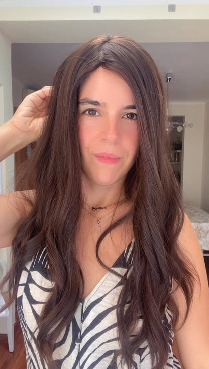 GOLDEN HAZEL ROOTED / 18" / 8x8 / Silk Top